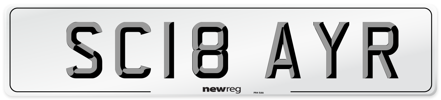 SC18 AYR Number Plate from New Reg